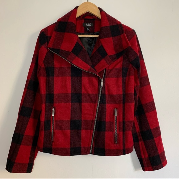 COPY - Ana a new approach plaid wool blend Moto coat - Picture 4 of 7
